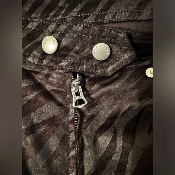 RAG & BONE Black Nina Zebra Stripe Skinny Ankle Jeans Sz 27 Exposed Zip Hi Rise - Picture 7 of 16